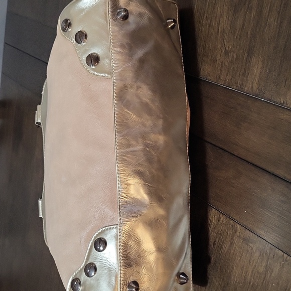 Betsey Johnson Leather Taupe & Gold  Bag - Picture 6 of 11